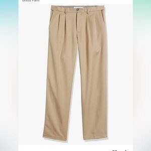NWT - Men's - Amazon Essentials Classic-Fit Expandable-Waist Pleated Dress Pant